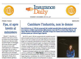 Insurance Daily n. 627 di venerdì 5 dicembre 2014