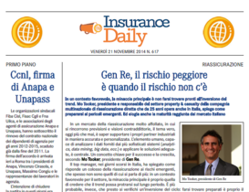 Insurance Daily n. 617 di venerdì 21 novembre 2014