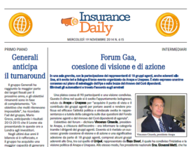 Insurance Daily n. 615 di mercoledì 19 novembre 2014