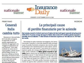 Insurance Daily n. 566 di venerdì 12 settembre 2014