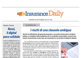 Insurance Daily n. 994 di venerdì 30 settembre 2016