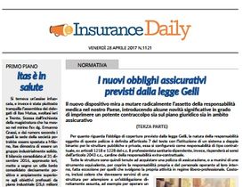 Insurance Daily n. 1121 di venerdì 28 aprile 2017