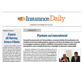 Insurance Daily n. 1201 di martedì 3 ottobre 2017