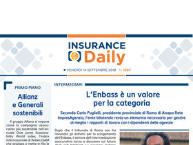 Insurance Daily n. 1397 di venerdì 14 settembre 2018