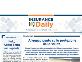 Insurance Daily n. 1405 di mercoledì 26 settembre 2018