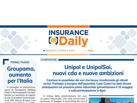 Insurance Daily n. 1534 di venerdì 19 aprile 2019
