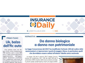 Insurance Daily n. 1585 di lunedì 15 luglio 2019