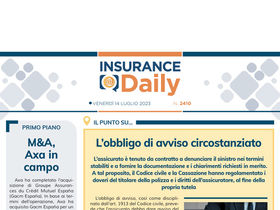 Insurance Daily n. 2410 di venerdì 14 luglio 2023